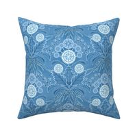 Art Nouveau Dandelions Blue Small