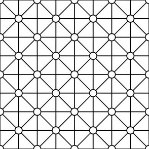 Black on White Tiles Triangle, Circle, Rhombus, Square