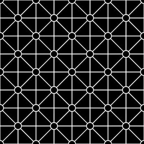 Black and White Tiles Triangle, circle, rhombus, Square