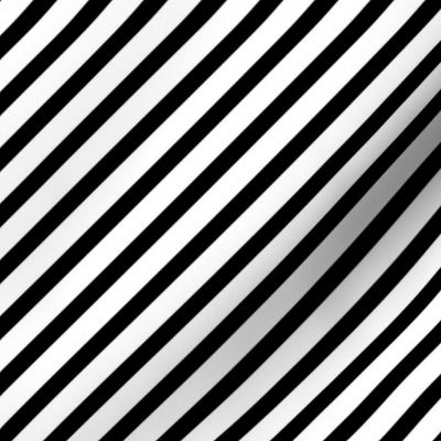 Diagonal Black and White Stripes 