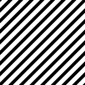 Diagonal Black and White Stripes 