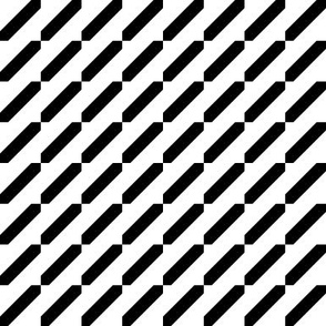 Dashed Stripes Diagonal Black on White