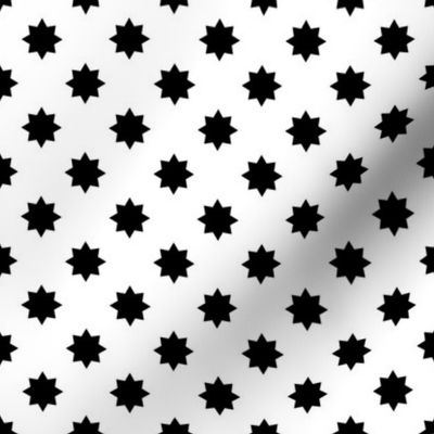 Star Black and White High Contrast print on white