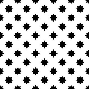 Star Black and White High Contrast print on white