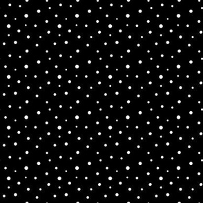 Snow Flake Dots on Black