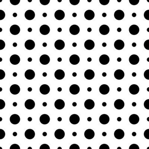 Polka dot Black and White High Contrast print on white