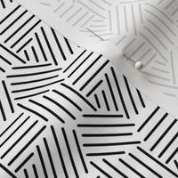 Geometric Basket weave Black and White High Contrast print on white
