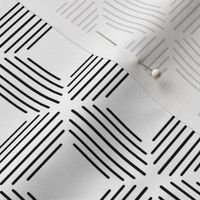 Tiled lined square Black and White High Contrast print on white