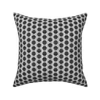 Striped Dots Black and White High Contrast print on white