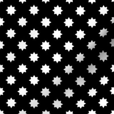 Star Black and White High Contrast print on black
