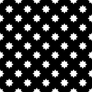 Star Black and White High Contrast print on black