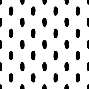 Furry dots Black and White High Contrast print on white