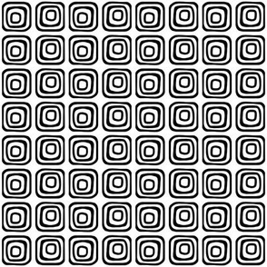 Check Maze stripes Black and White High Contrast print on white