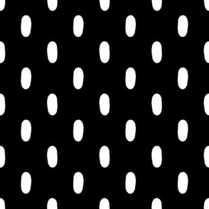 Furry dots Black and White High Contrast print on black