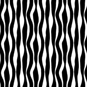 Furry Animal stripes Black and White High Contrast print on white