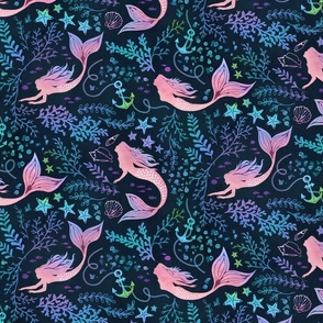 Mermaid ocean pink mermaids medium