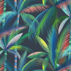 jungle palms fronds // large scale