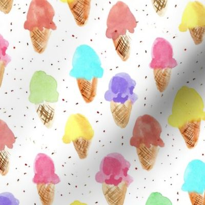 sweet summer dreams - watercolor ice cream cones - colorful icecreams a875-1