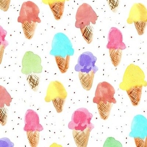 sweet summer dreams - watercolor ice cream cones - colorful icecreams a875-1