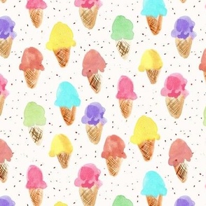 sweet summer dreams on cream - watercolor ice cream cones - colorful icecreams a875-2