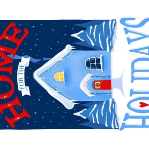 Home for the Holidays Tea Towel or Wall Hanging