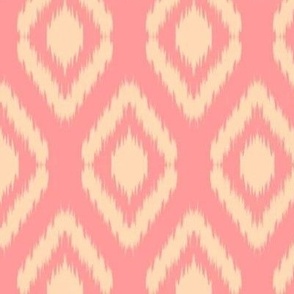 pink and beige ikat