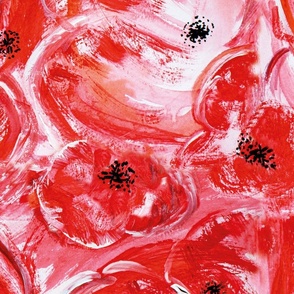 Abstract Red Poppies M