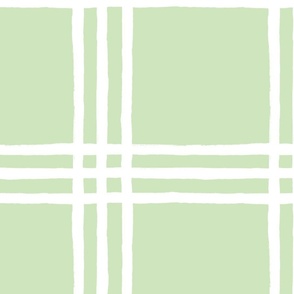 White on Soft Green LARGE TRIPLE WINDOW PANE