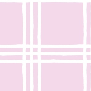 White on Pale Pink LARGE TRIPLE WINDOW PANE