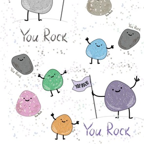 You Rock! Happy cartoon rocks