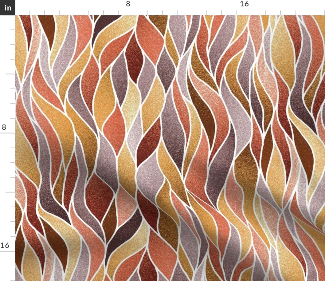 Stained Glass Waves--glitter, browns and tans