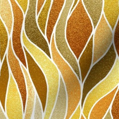 Stained Glass Waves--glitter, yellow