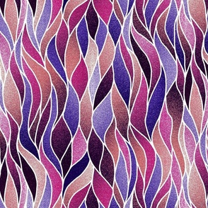Stained Glass Waves--glitter, blues, purples
