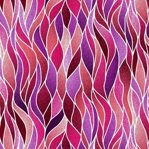 Stained Glass Waves--glitter, reds, purples