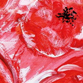 Abstract Red Poppies XL