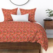  Happy Jungle Snakes in Orange Red - Mable Tan X Spoonflower: Hissterical Snakes Design Challenge