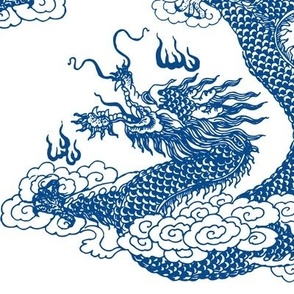 Dragons - Large - Indigo Blue White