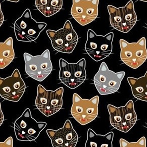 1281 small - Demented Vampire Kitties - Halloween Cats