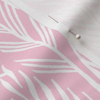 Large - White on Pink, tropical leaves texture pattern