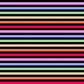 Trolls rainbow stripe on black 6x6 sideways