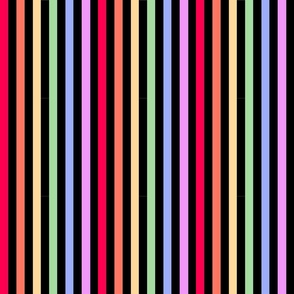 Trolls rainbow stripe on black 6x6