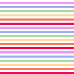 Trolls rainbow stripe on white 6x6 sideways