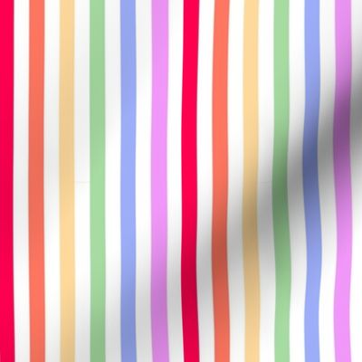 Trolls rainbow stripe on white 4x4