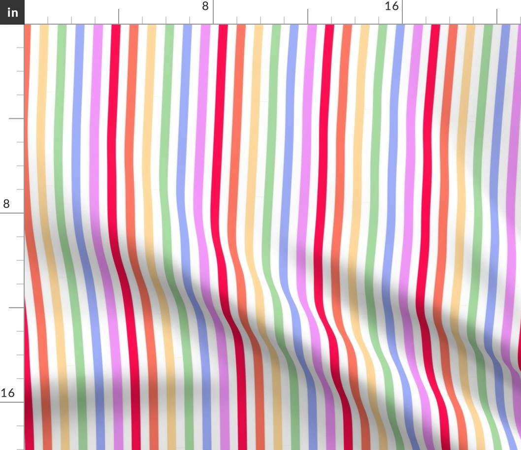 Trolls rainbow stripe on white 4x4