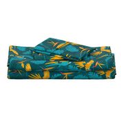 Tropical yellow-breasted Macaw, Parrot teal mustard 24 inch wallpaper parr