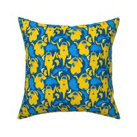 orangutan jungle folkart blue yellow 6inch