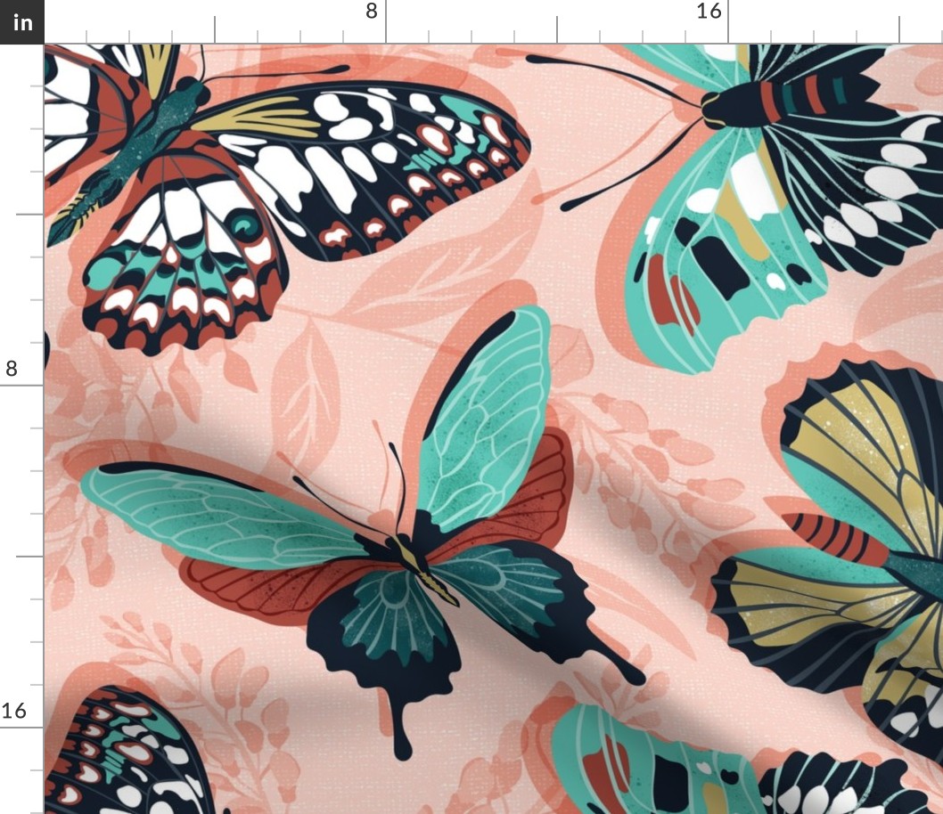 Mariposa - Butterflies Pink Tropics Jumbo Scale