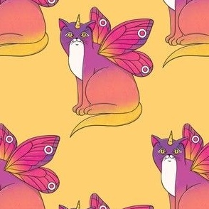 Unicorn Cat with Butterfly Wings
