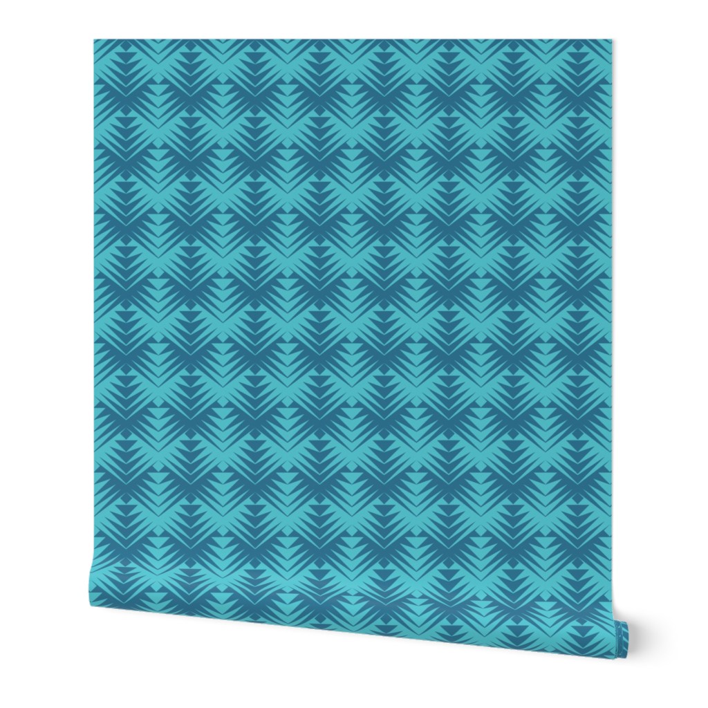 Blue on blue geometric pattern
