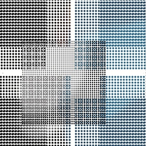 Plaid Black Dots In Squares with blue